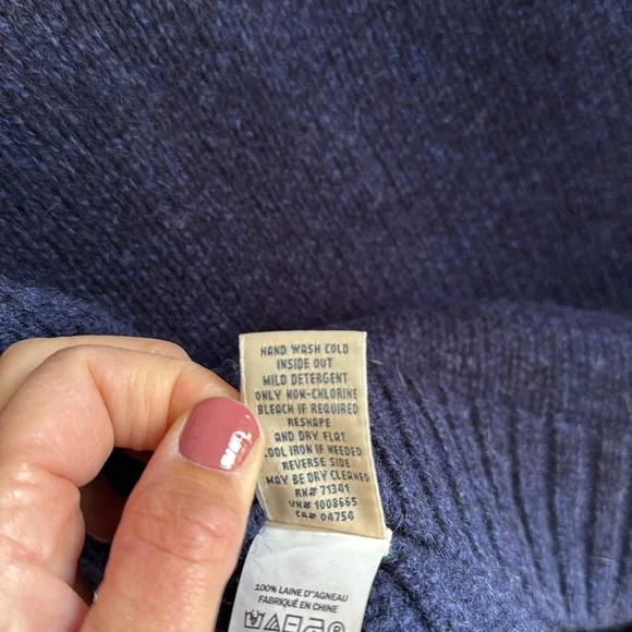 LL Bean Classic Heritage Fair Isle Navy Green 100% Lambs Wool Women’s Sweater M - Picture 17 of 17